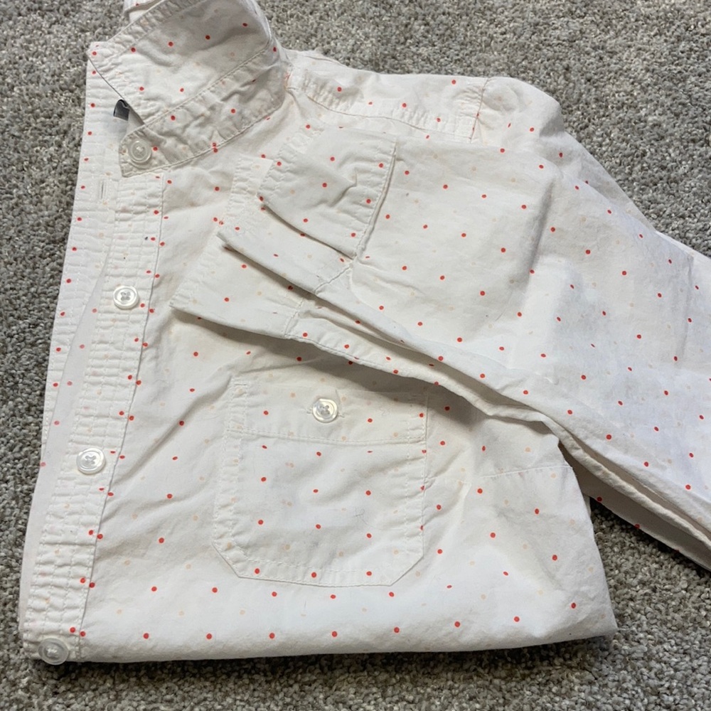 Old Navy Pink & Peach Polka Dot Button Down